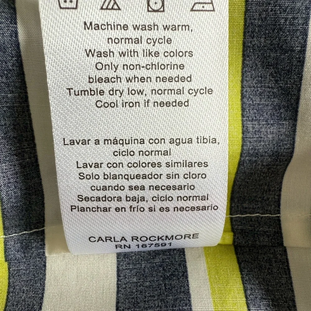 CARLA ROCKMORE navy/green/white cotton oversized blouse - Picture 6 of 9